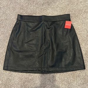 Spanx Leather Like A-Line Mini Skirt